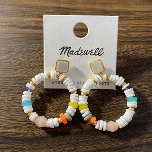 Madewell Earrings Stone Hoops vacation vibe